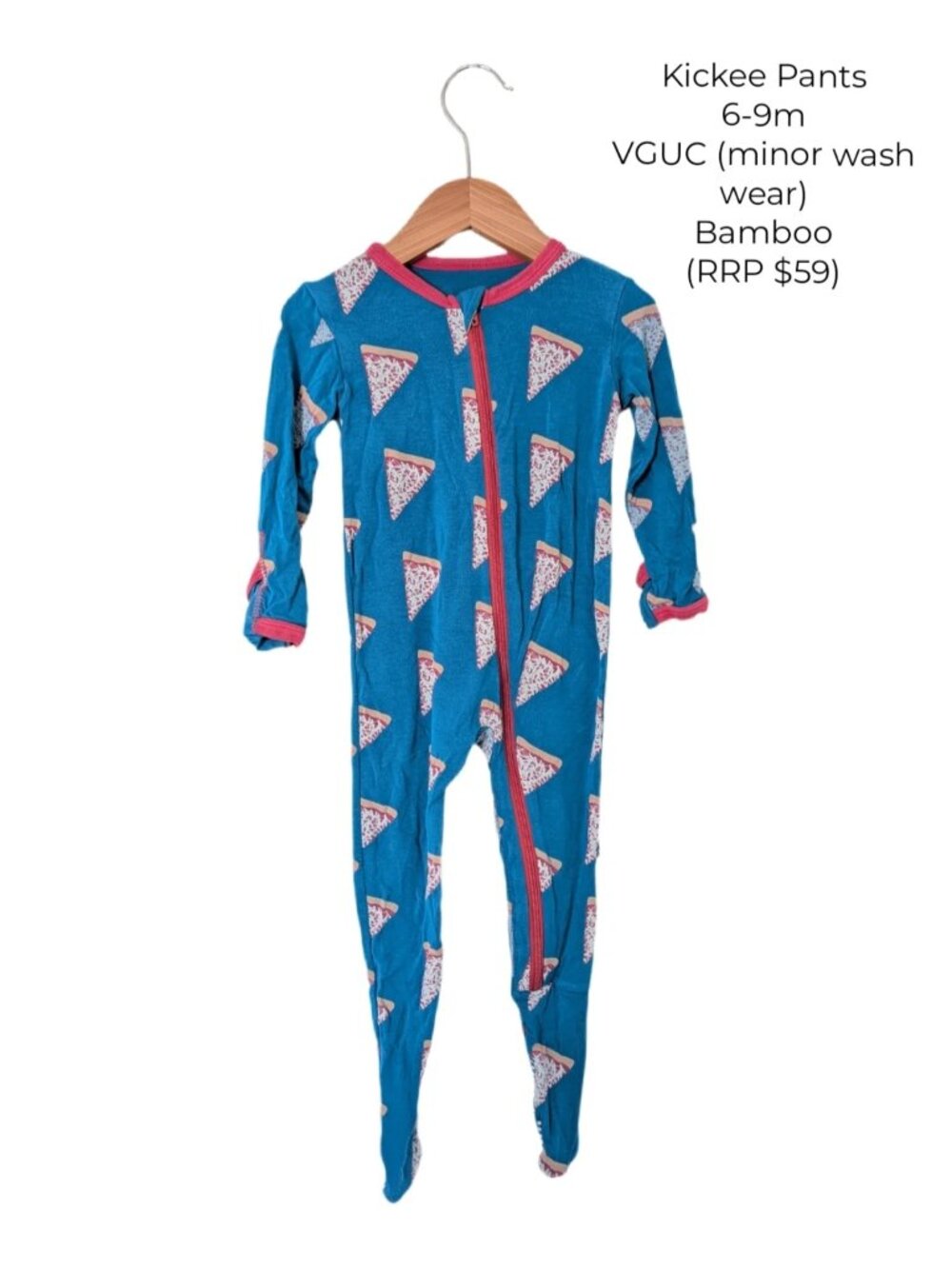 Kickee Pants Pizza Bamboo Footed Sleeper 6-9m